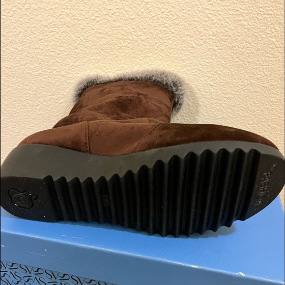 Chocolate Brown Suede Boots - Picture 4 of 5